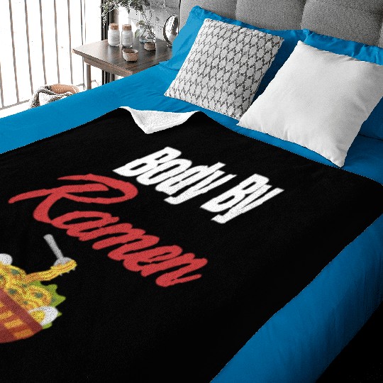 Body By Ramen Hot Bowl Asian Japanese Lover Anime Baby Blankets