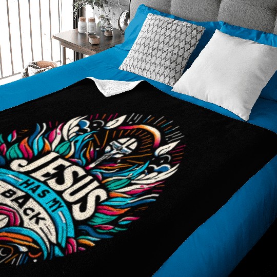 Jesus Has My Back 27 Baby Blankets