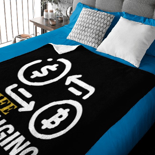 Black and Gold Wife Changing - Bitcoin Baby Blankets