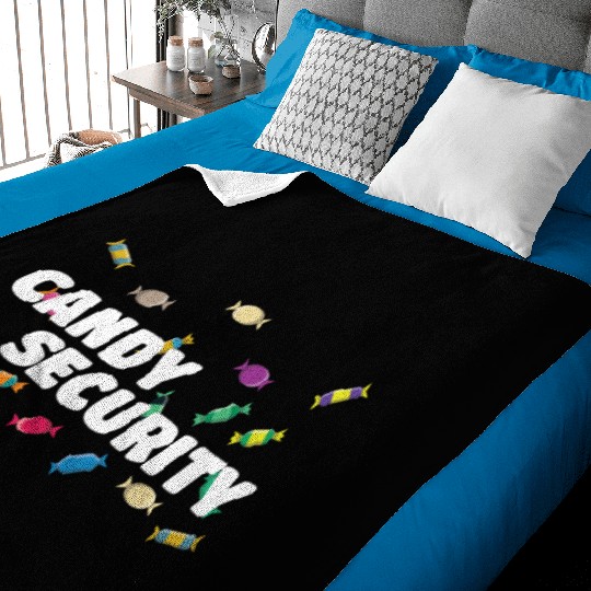 Candy Security Mom Dad Matching Birthday Costume Baby Blankets