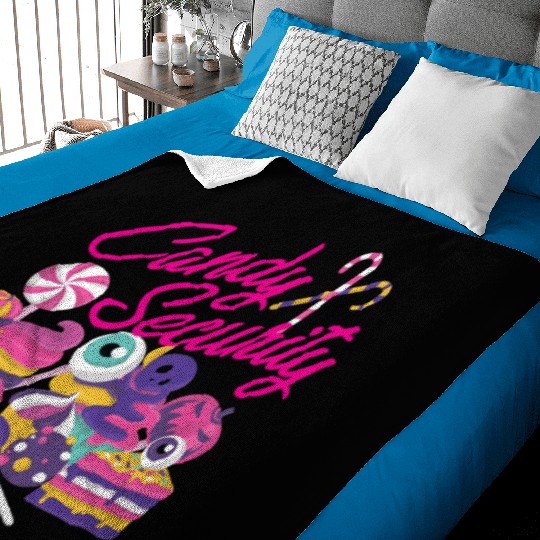 Candy Security Mom Dad Matching Birthday Costume Baby Blankets