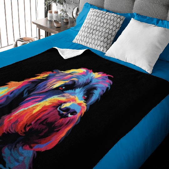 Colorful Russian Black Terrier Baby Blankets