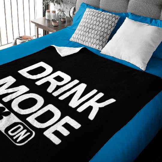 DRINK MODE ON shamrock Saint Patrick's Day Baby Blankets