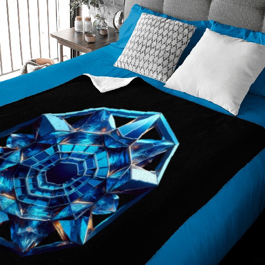 Sapphire Abstract Crystal Baby Blankets