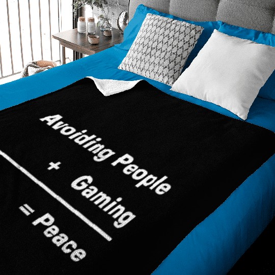 Gaming Nerd Avoiding People Gaming Baby Blankets
