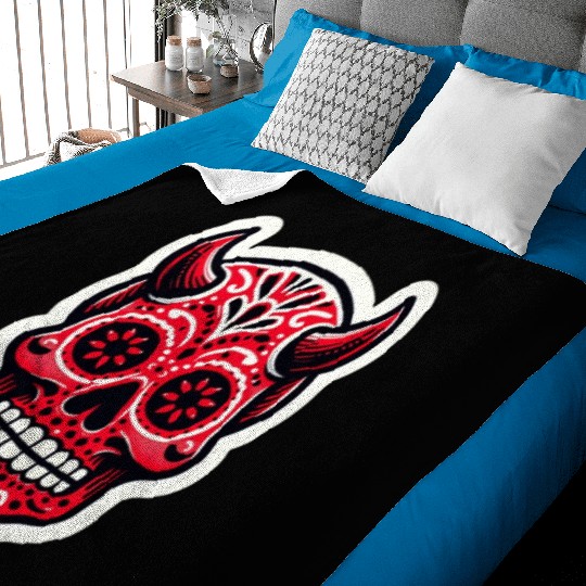 Adventurous Spirit: Daredevil Sugar Skull Baby Blankets