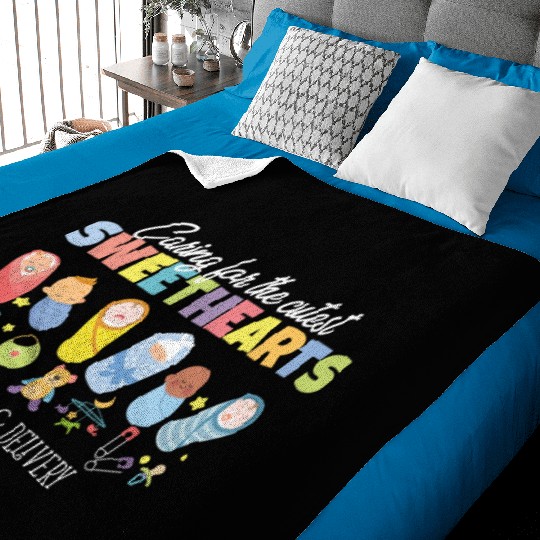 Caring For Cutest Sweethearts Postpartum Nurse Baby Blankets