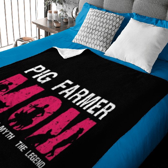 Pig Farmer Mom The Idol The Myth Loves Farm Animal Baby Blankets
