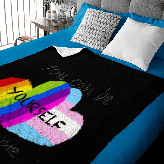 Pride hearts - You can be yourself with me Baby Blankets