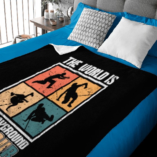 Parkour The World Is My Playground Retro Running Baby Blankets