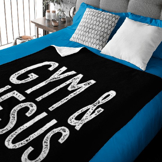 Gym And Jesus Baby Blankets