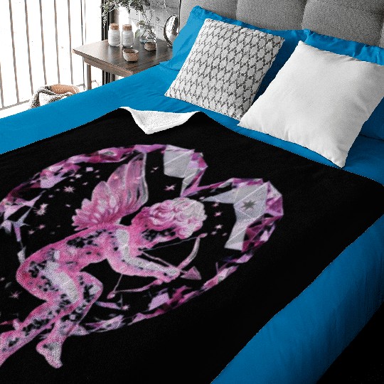 Rose Quartz Cupid Baby Blankets