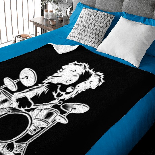 Cool Border Collie Drummer Puppy Design Baby Blankets