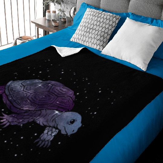 Galactic Turtle Journey Under Starlight Baby Blankets
