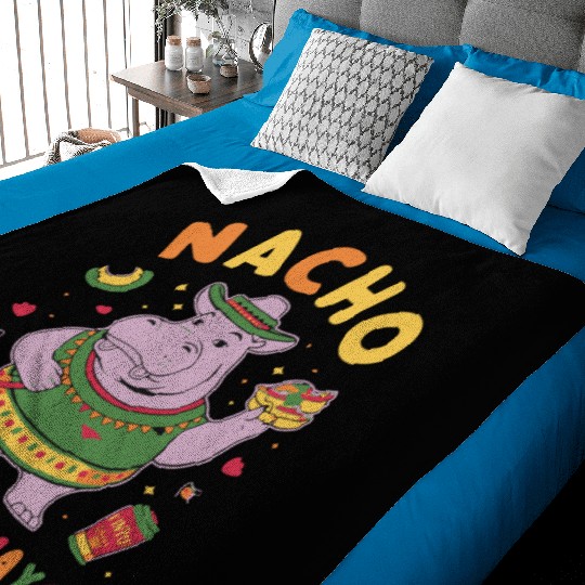 Nacho Average Hippo Mexican Hippopotamus Baby Blankets