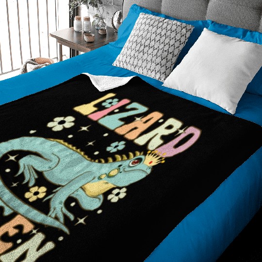 Lizard Queen Groovy Bearded Dragon Lizard Lover Baby Blankets