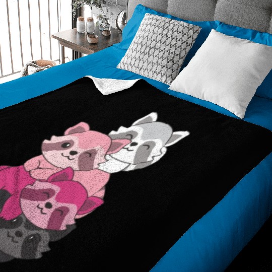 Transfem Flag Pride Lgbtq Cute Raccoon Baby Blankets