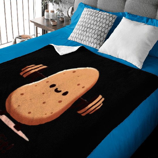 Spud Fit - Funny Potato Lifting Weights Design Baby Blankets