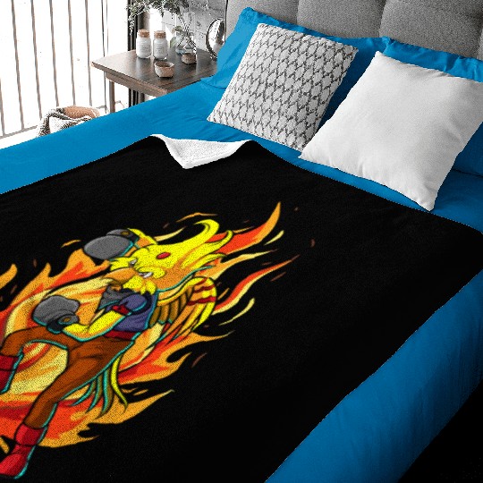 The Boxing Bird of Paradise Baby Blankets