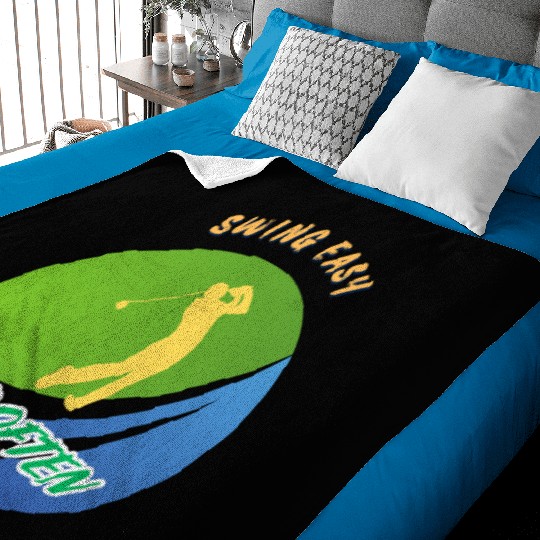 Swing Easy, Sip Often. Funny golf beer Baby Blankets