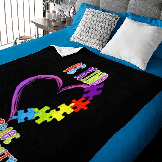 Be Kind Embrace Neurodiversity Heart ADHD Autism Baby Blankets