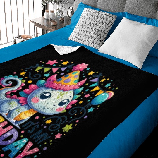 Its My Birthday Sweet Birthday Dragon Baby Blankets