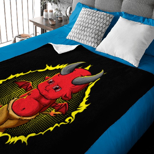 The Little Baby Devil With Trident Baby Blankets