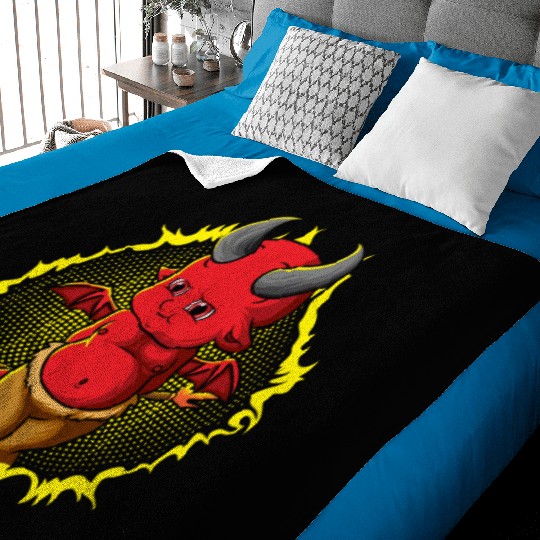 The Little Baby Devil With Trident Baby Blankets