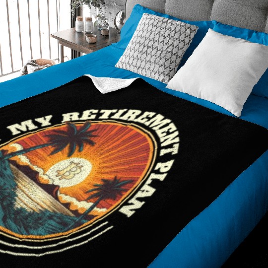 My Retirement Plan Retro Sunset Cryptocurrency Tra Baby Blankets