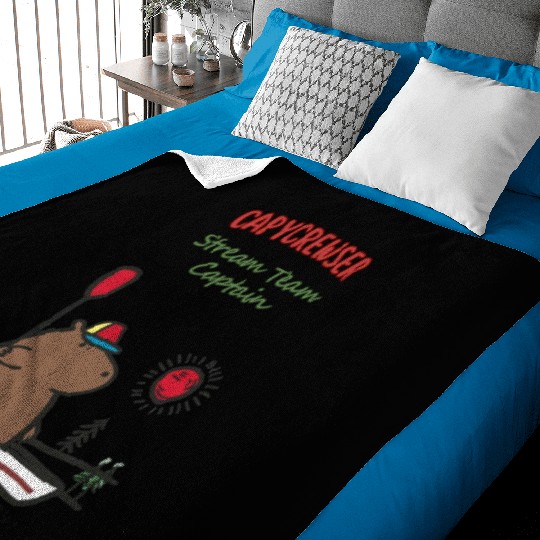 Captain Capy: Nautical Capybara Canoe Adventure Baby Blankets