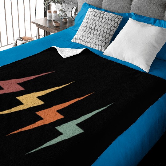 retro vintage colourful lightning Bolt Baby Blankets