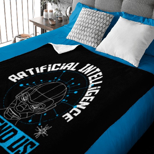 Cyborg AI Robot Engineer Prompt Engineer Baby Blankets