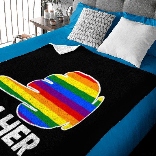 I'm Hers Rainbow Lesbian Couple Funny LGBT Pride Baby Blankets