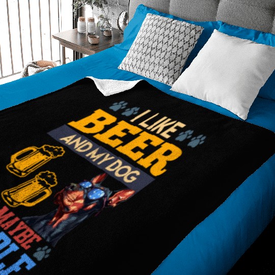 Doberman LIKE BEER AND DOG AND MAYBE 3 PEOPLE Baby Blankets
