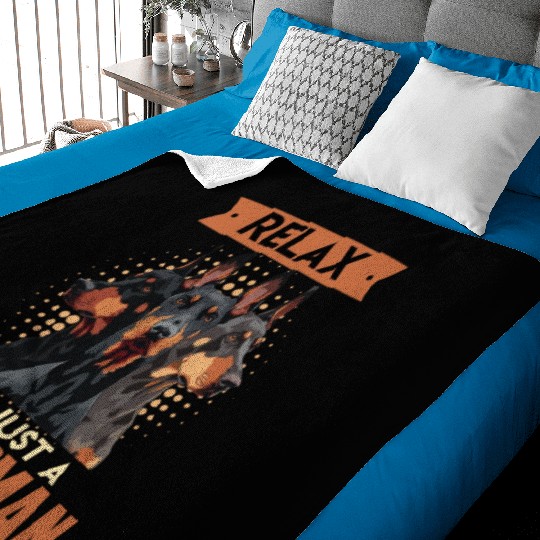 Doberman Owner RELAX IT'S JUST A DOBERMAN Baby Blankets