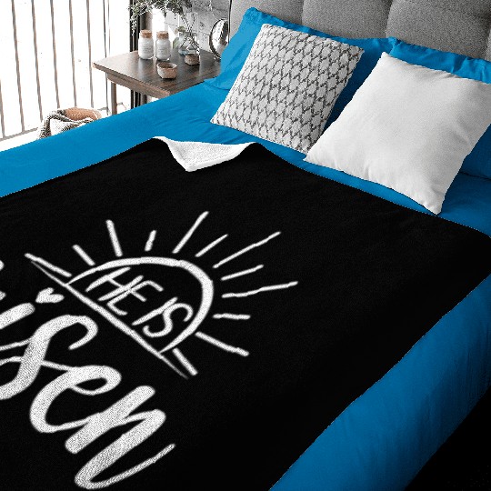He Is Risen Sunrise Christian Easter Jesus Baby Blankets