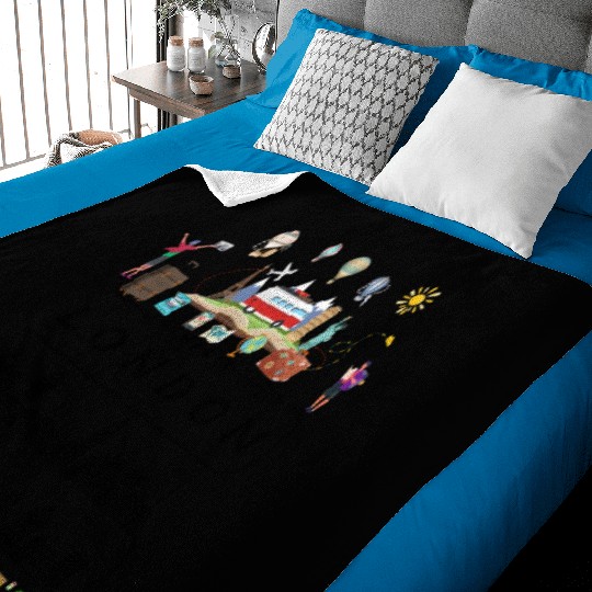 Unique Visit London England Travel Guide City Map Baby Blankets