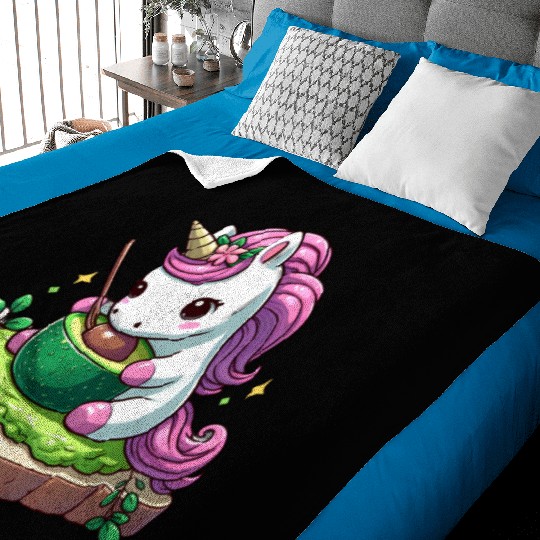 Unicorn's Avocado Toast Baby Blankets