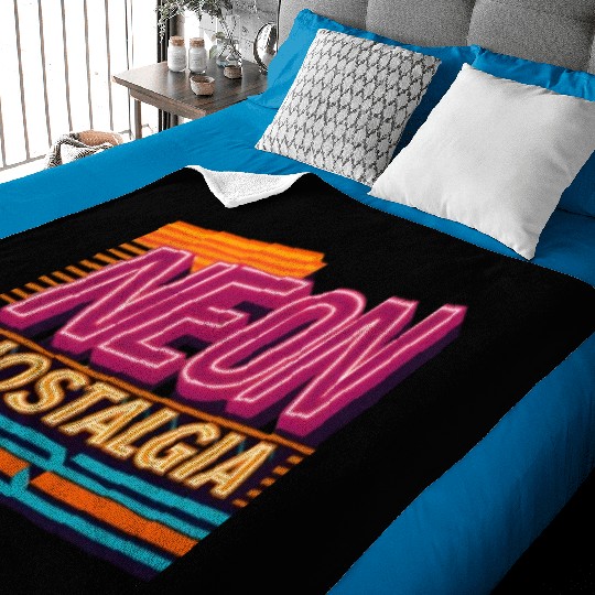 Neon Nostalgia: Pay homage to the retro neon aesth Baby Blankets