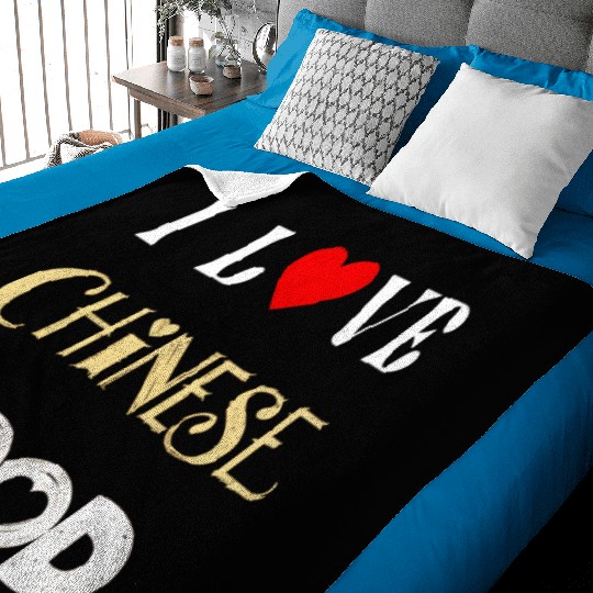 I Love Chinese Food Baby Blankets