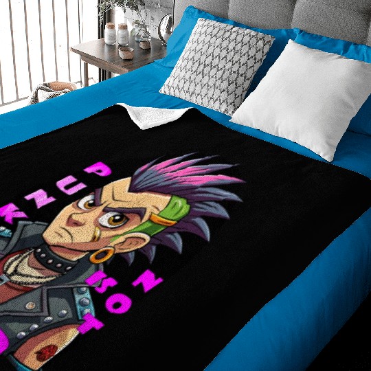 Punk Resurgence,illustration of Punk Man Baby Blankets