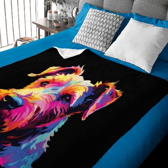 Watercolor Colorful Irish Terrier Baby Blankets