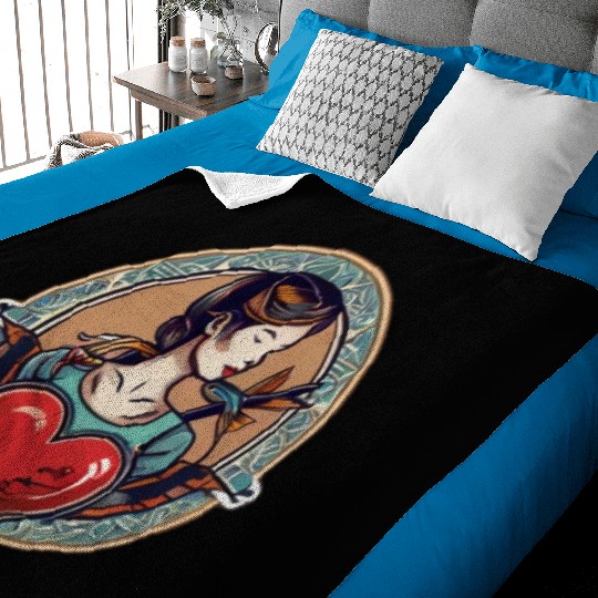 Traditional Tattoo-Inspired Baby Blankets Designs