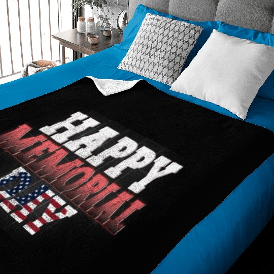 Patriotic Memorial Day Flag Design Baby Blankets