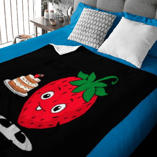strawberry smile remains sweet Baby Blankets