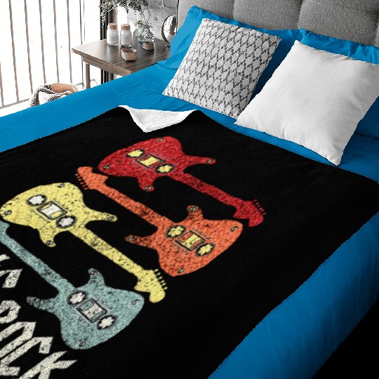 80s Rock Band Guitar Cassette Tape 1980s Baby Blankets