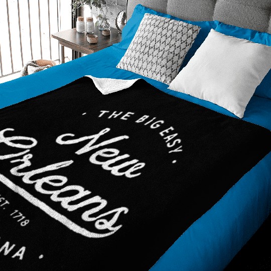 Classic Retro Vintage New Orleans Louisiana Big Baby Blankets