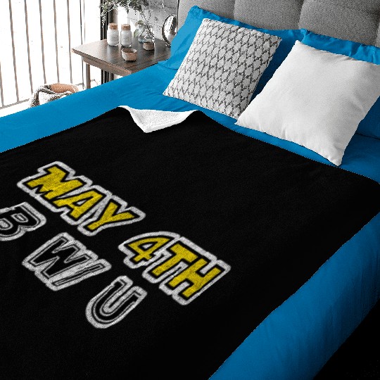 may 4th be with you YELLOW GRUNGE Baby Blankets
