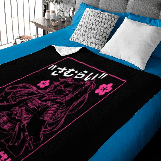 Samurai Anime Girl Baby Blankets