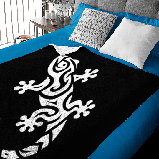 Cute Little Gecko In T Tattoo Style Baby Blankets